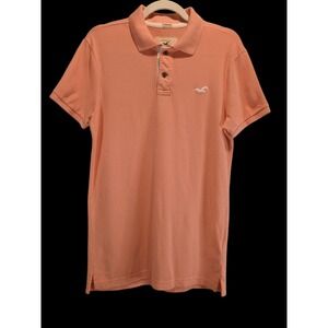 Hollister Peach/Melon Polo Style Knit Short Sleeve Shirt Mens Sz Small